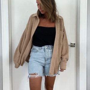 Ribbed thick button down